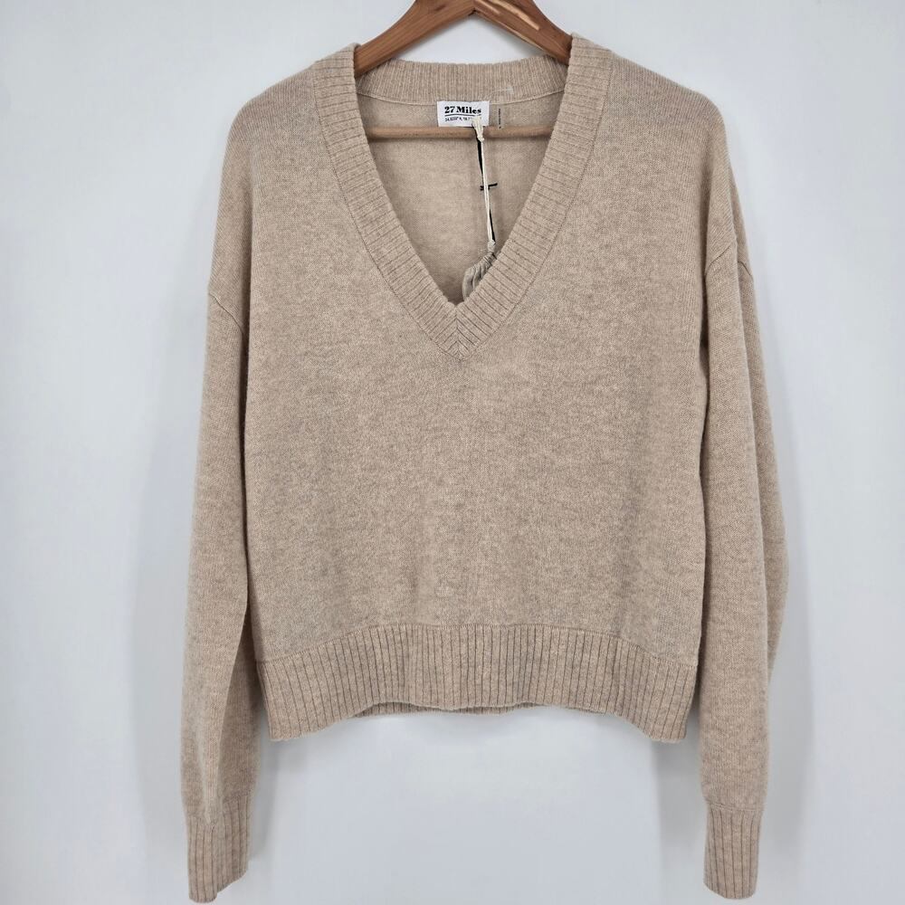 27 Miles Malibu 100% Cashmere Sweater – Ringo Oatmeal – Women’s M